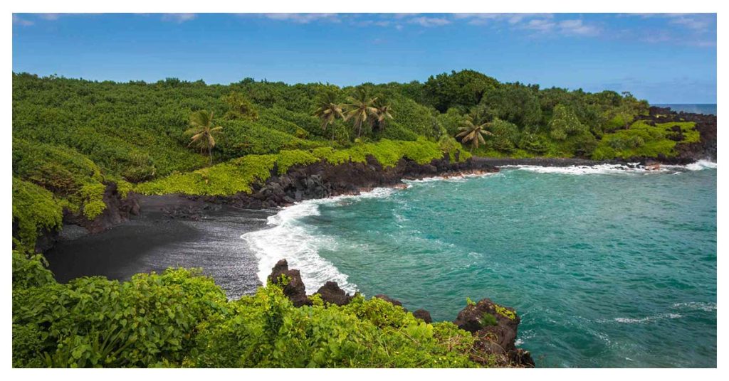 The Waianapanapa Beach in Maui